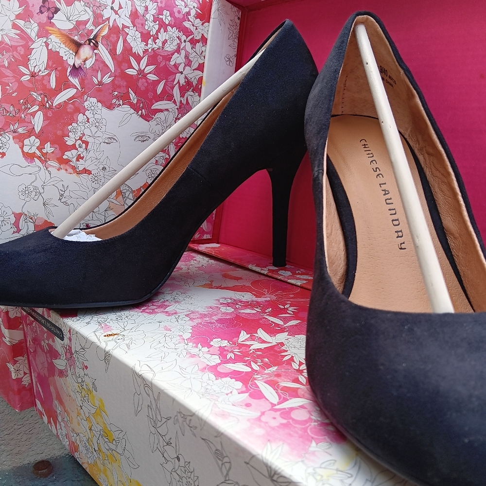 Black Sued size 9 High Heels